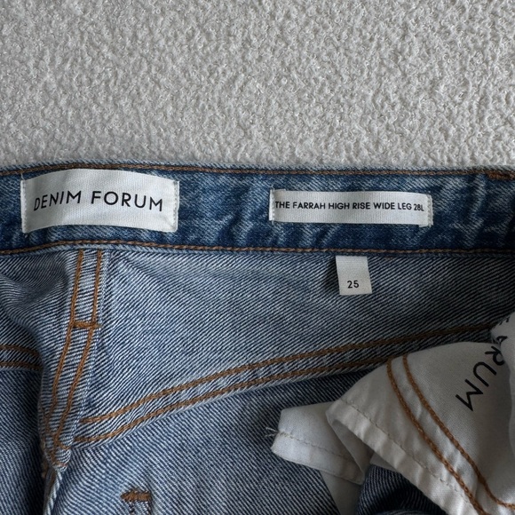 Denim Forum The Farrah Hi-Rise Wide Jean - Picture 3 of 4